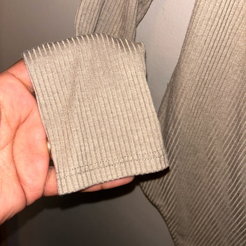 AFRM Tan Ribbed Off Shoulder Fitted Bodysuit - Picture 5 of 8
